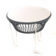 Table TOCA - Gris, plateau acier et structure blanche Table TOCA - Gris, plateau acier et structure blanche