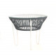 Table TOCA - Gris, plateau verre et structure blanche Table TOCA - Gris, plateau verre et structure blanche