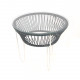 Table TOCA - Gris, plateau verre et structure blanche Table TOCA - Gris, plateau verre et structure blanche