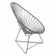 Fauteuil Acapulco Acrylique Gris beige & Structure noire Fauteuil Acapulco Acrylique Gris beige & Structure noire