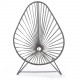 Fauteuil Acapulco Acrylique Gris beige & Structure noire Fauteuil Acapulco Acrylique Gris beige & Structure noire