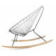 Details of White Acapulco wood rocking chair