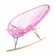 Pink Acapulco wood rocker chair