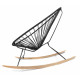 Details of Black Acapulco wood rocking chair
