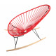 Red Acapulco wood rocker chair