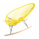 fauteuil à bascule ski bois Acapulco Jaune   fauteuil à bascule ski bois Acapulco Jaune