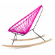 Details of Magenta Acapulco wood rocking chair
