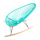Turquoise Acapulco wood rocker chair