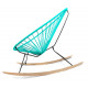 Details of Turquoise Acapulco wood rocking chair