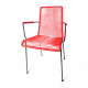  Chaise Design avec accoudoir Rouge 